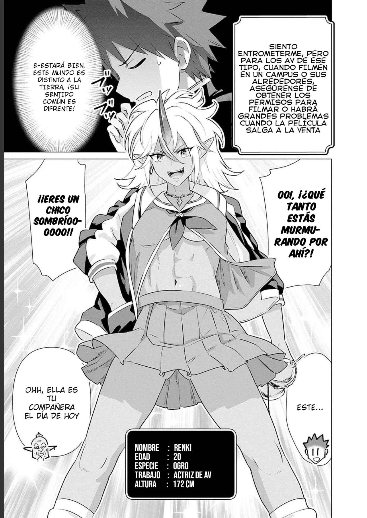 Isekai Pornstar ~Shiru danyuu ga isekai tensei shite ero chishiki furu katsuyo de musou danyuu ni naru hanashi Capitulo 18: Ogresa y Filmar en la Escuela 1 página 10