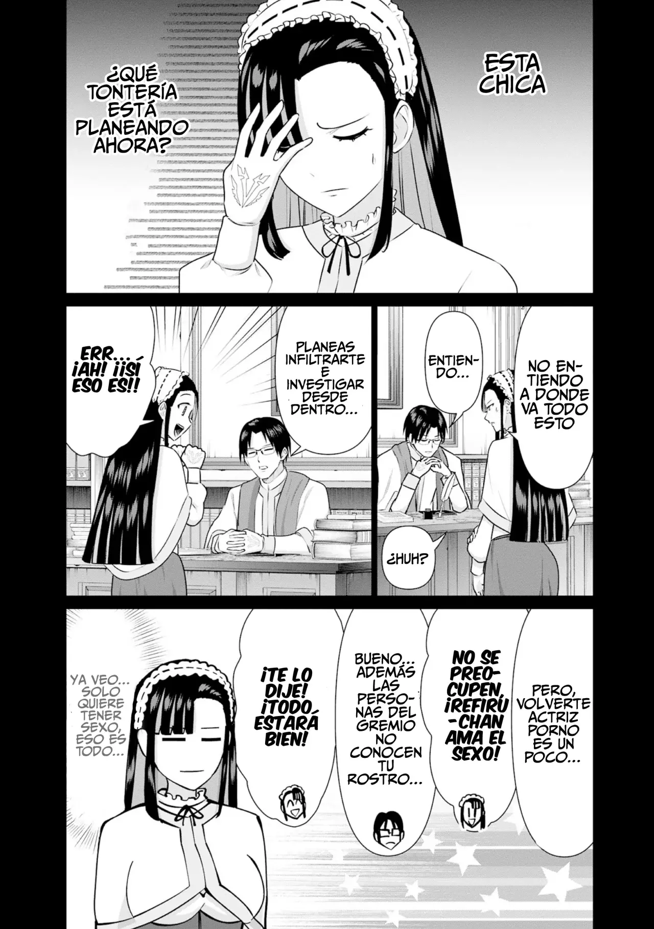 Isekai Pornstar ~Shiru danyuu ga isekai tensei shite ero chishiki furu katsuyo de musou danyuu ni naru hanashi Capitulo 32: La magnífica asistente de la Orden de Caballería ¡¿cambia de trabajo?! página 5