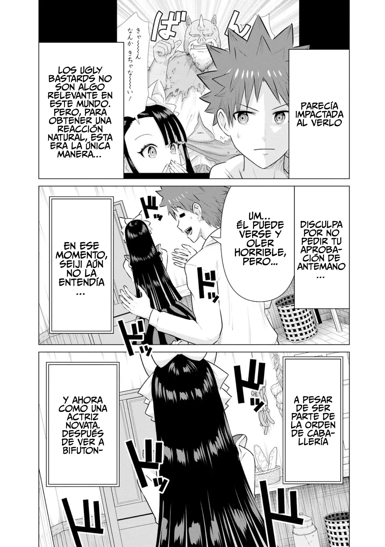Isekai Pornstar ~Shiru danyuu ga isekai tensei shite ero chishiki furu katsuyo de musou danyuu ni naru hanashi Capitulo 33: La asistente de la Orden de Caballería y el actor orco página 9