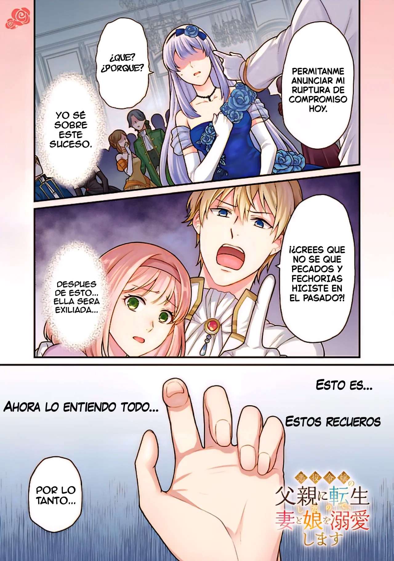 Reencarné como el padre de una joven malvada, así que adoro a mi esposa y a mi hija. Capitulo 1 página 4