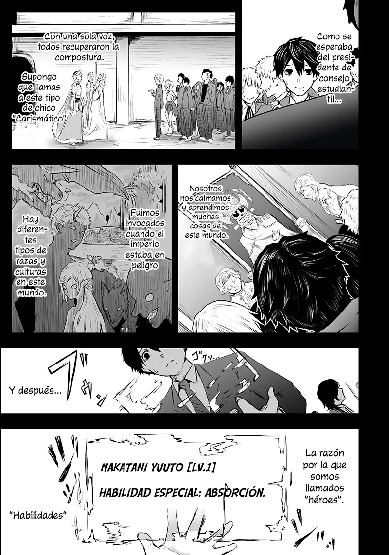 Soy el único con una desafortunada habilidad en otro mundo que Invoca a la Rebelión ~ Hasta que la habilidad más débil [Absorción] se lo trague todo ~ Capitulo 01 página 16