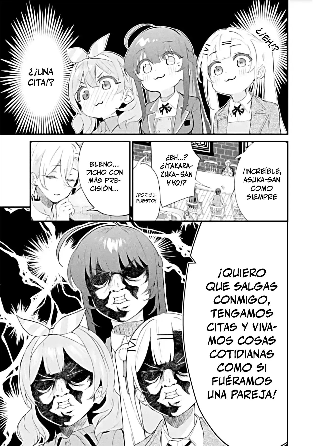 Urakata de sapōto shi teta geinō ikka o tsuihō sa reta boku wa, futsū no seishun o ōka shitai. Capitulo 18: Si, CON MUCHO GUSTO página 17
