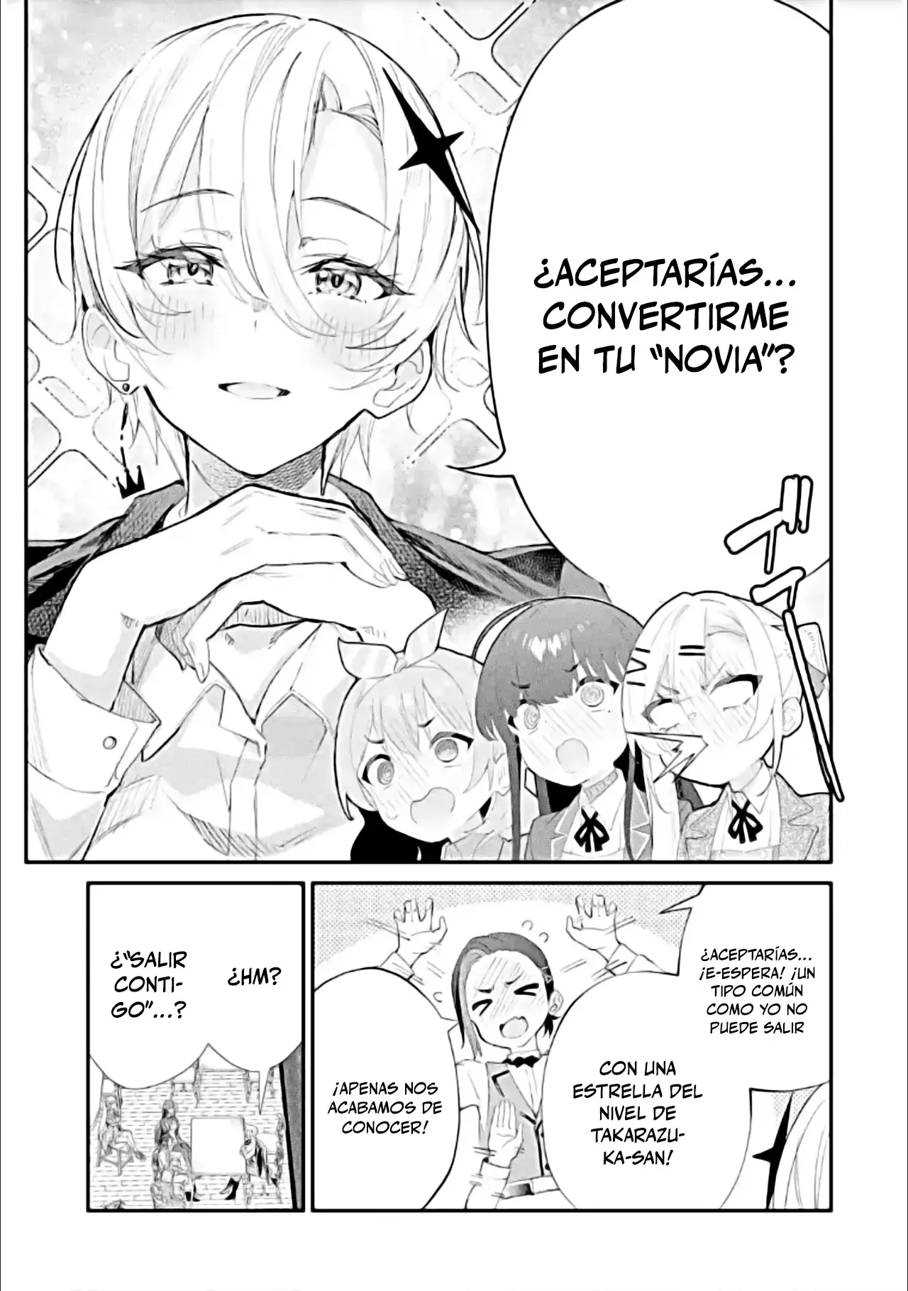 Urakata de sapōto shi teta geinō ikka o tsuihō sa reta boku wa, futsū no seishun o ōka shitai. Capitulo 18: Si, CON MUCHO GUSTO página 9