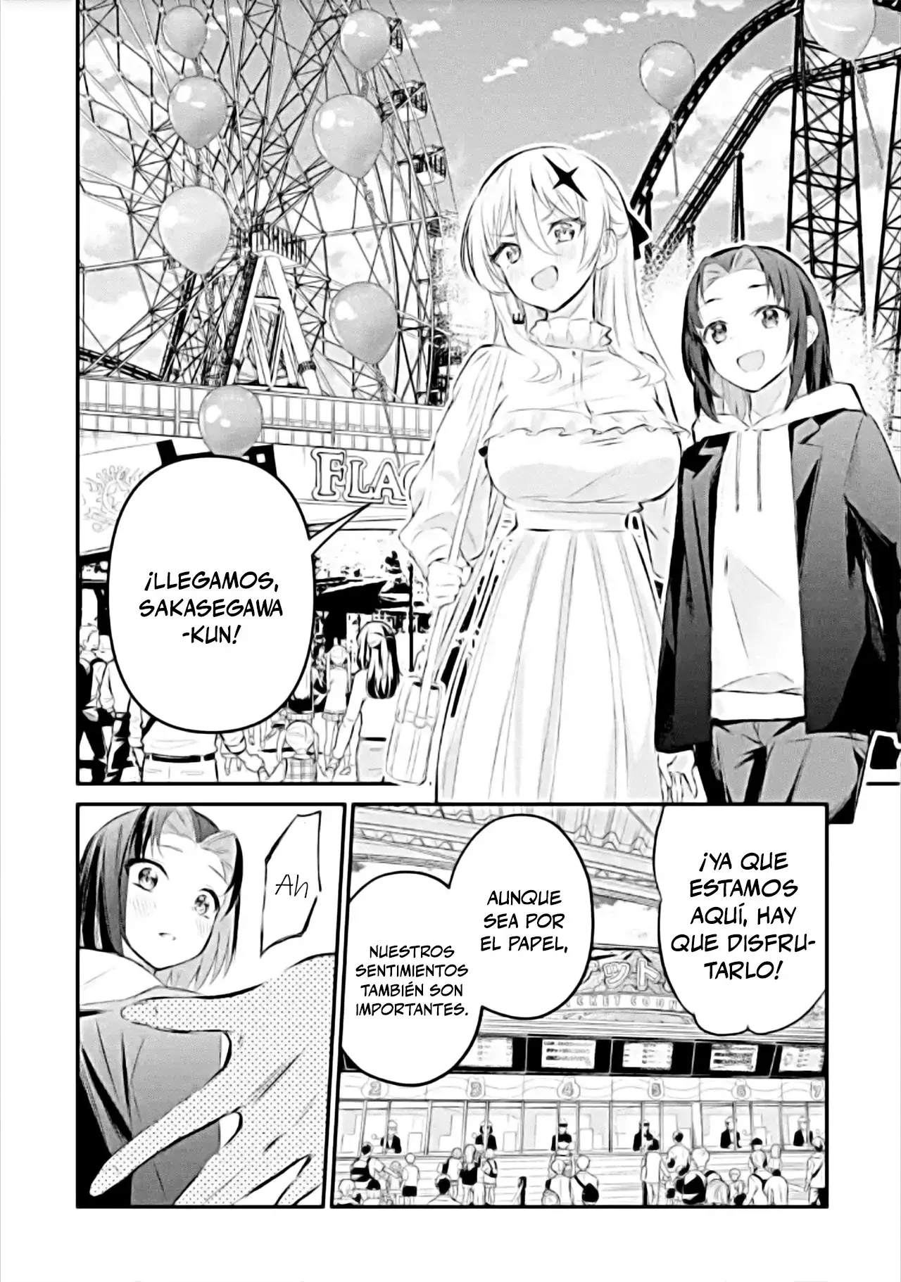 Urakata de sapōto shi teta geinō ikka o tsuihō sa reta boku wa, futsū no seishun o ōka shitai. Capitulo 19: Cita en el parque de diversiones página 17