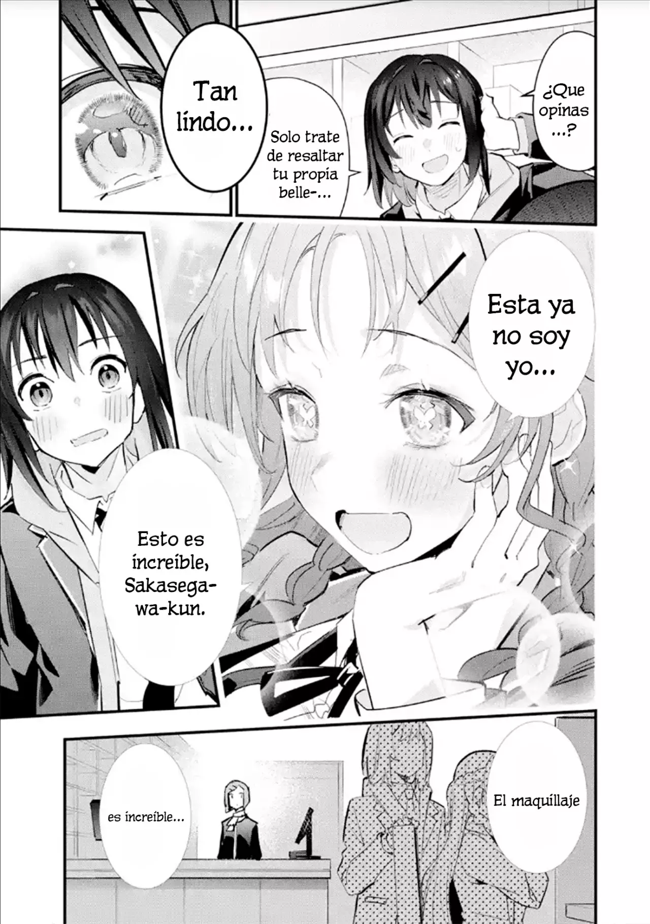 Urakata de sapōto shi teta geinō ikka o tsuihō sa reta boku wa, futsū no seishun o ōka shitai. Capitulo 8: ¡Hagamos algo lindo! página 17
