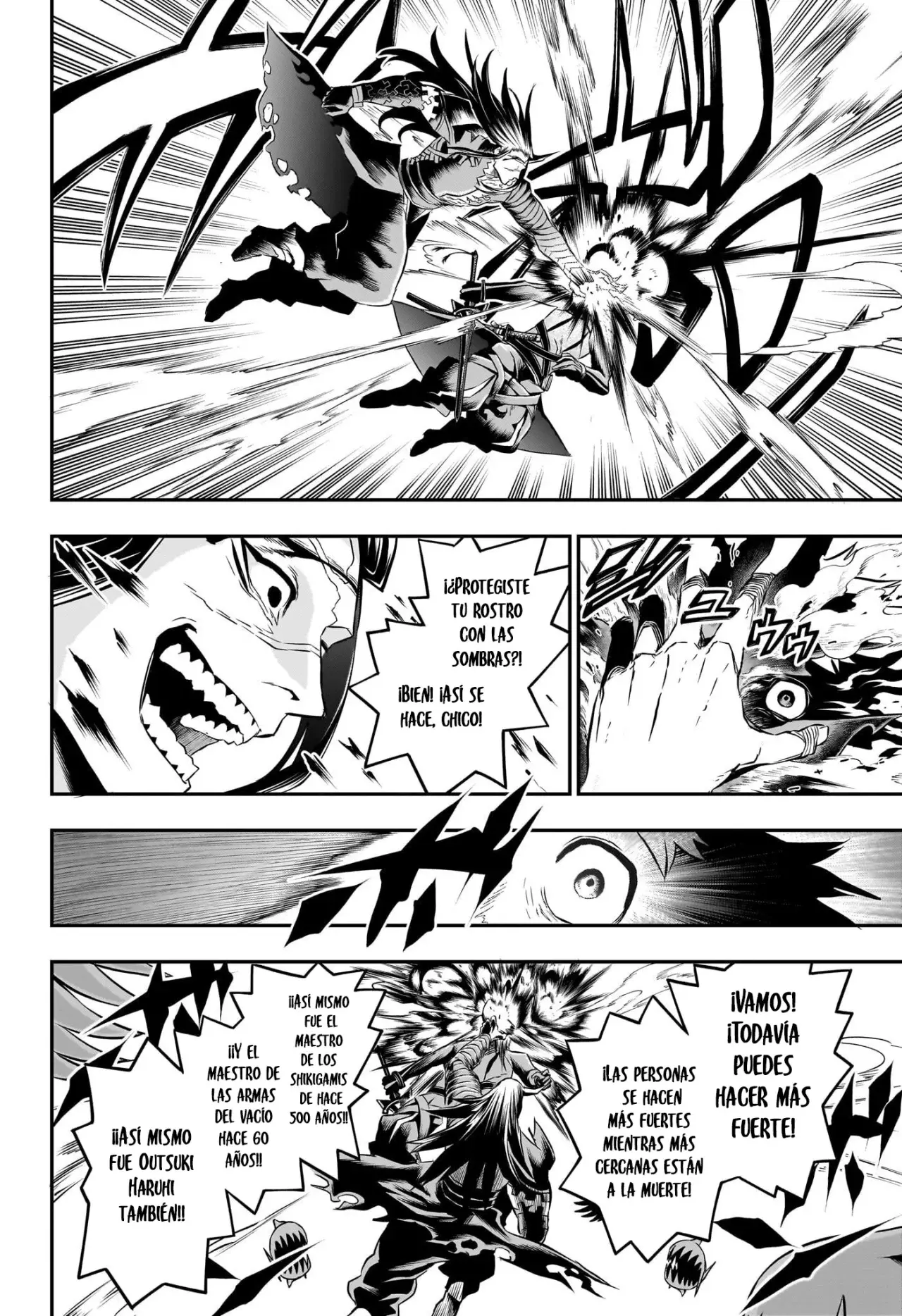 Nue's Exorcist Capitulo 54: La pelea de Gakurou y Senpai página 9