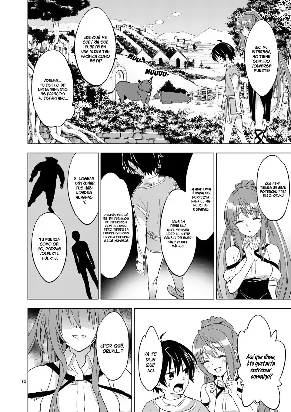 Shijou Saikyou Orc-san no Tanoshii Tanetsuke Harem Zukuri Capitulo 1: La divertida vida del orco más poderoso de la historia, creando un harem en un mundo alternativo página 12