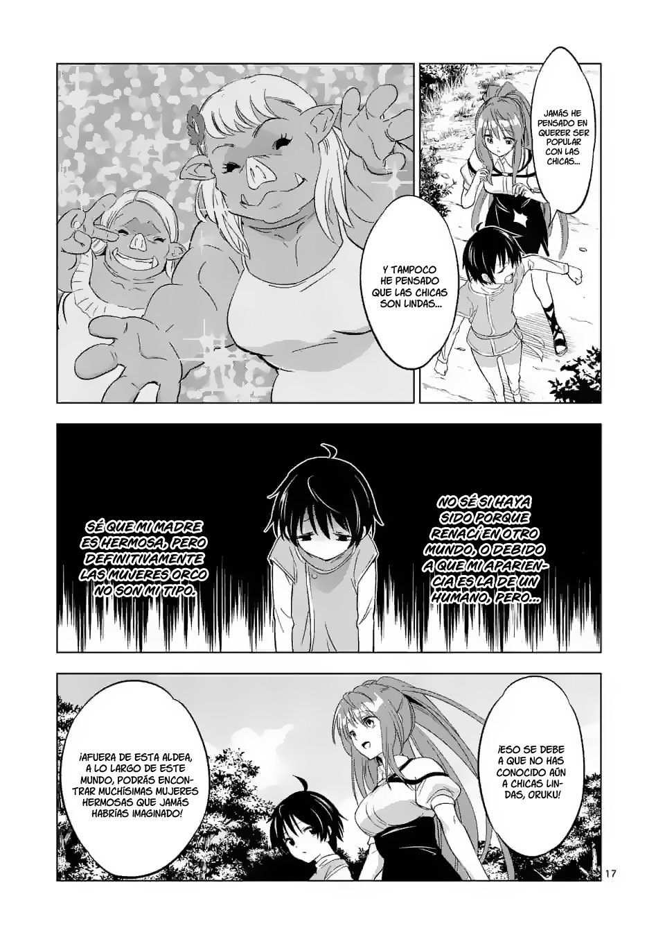 Shijou Saikyou Orc-san no Tanoshii Tanetsuke Harem Zukuri Capitulo 1: La divertida vida del orco más poderoso de la historia, creando un harem en un mundo alternativo página 17