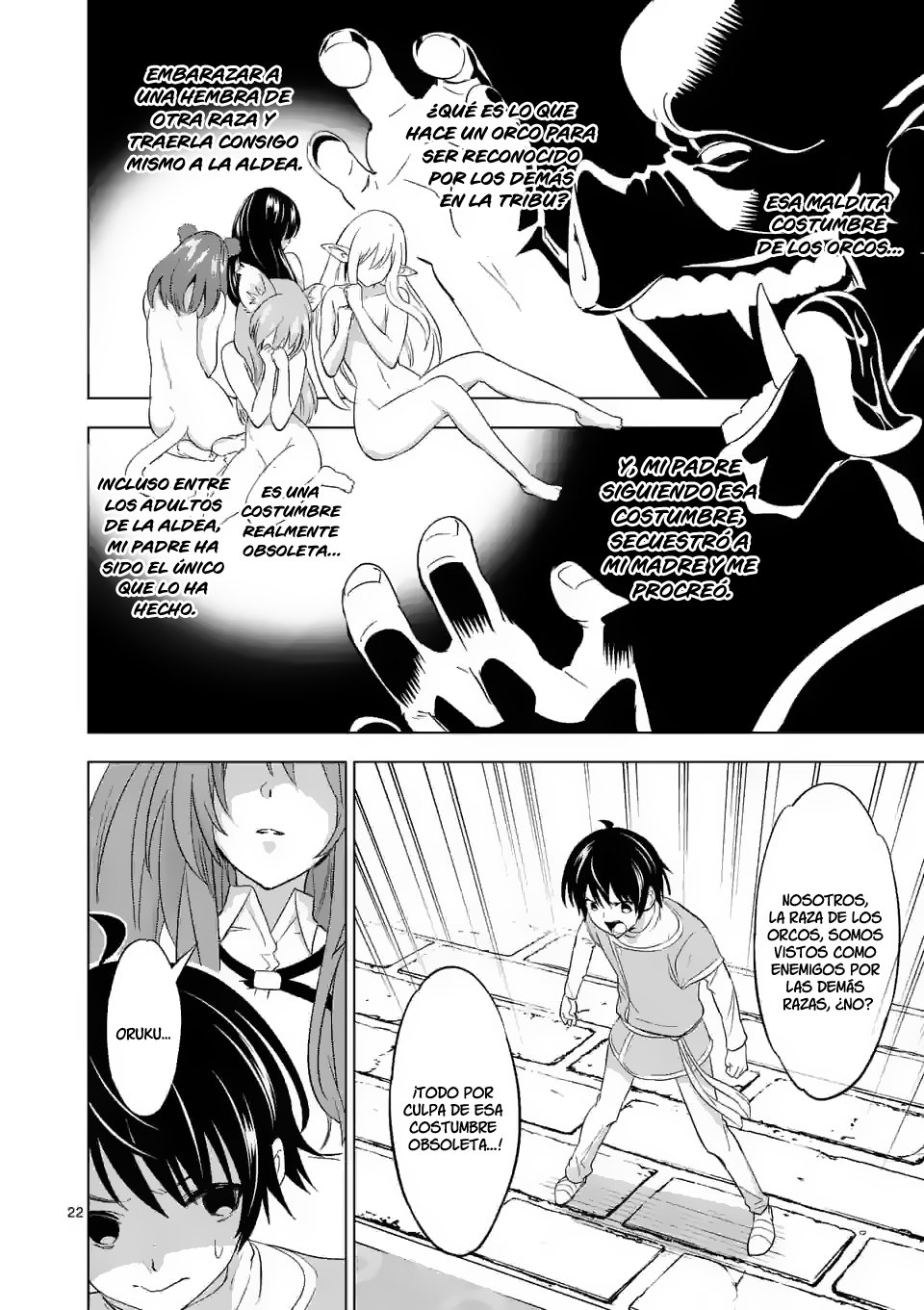 Shijou Saikyou Orc-san no Tanoshii Tanetsuke Harem Zukuri Capitulo 1: La divertida vida del orco más poderoso de la historia, creando un harem en un mundo alternativo página 22