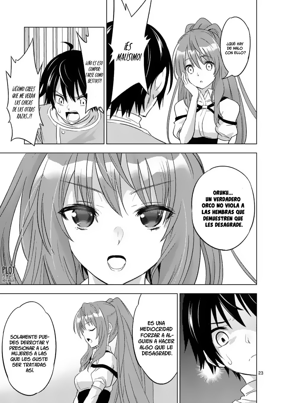 Shijou Saikyou Orc-san no Tanoshii Tanetsuke Harem Zukuri Capitulo 1: La divertida vida del orco más poderoso de la historia, creando un harem en un mundo alternativo página 23