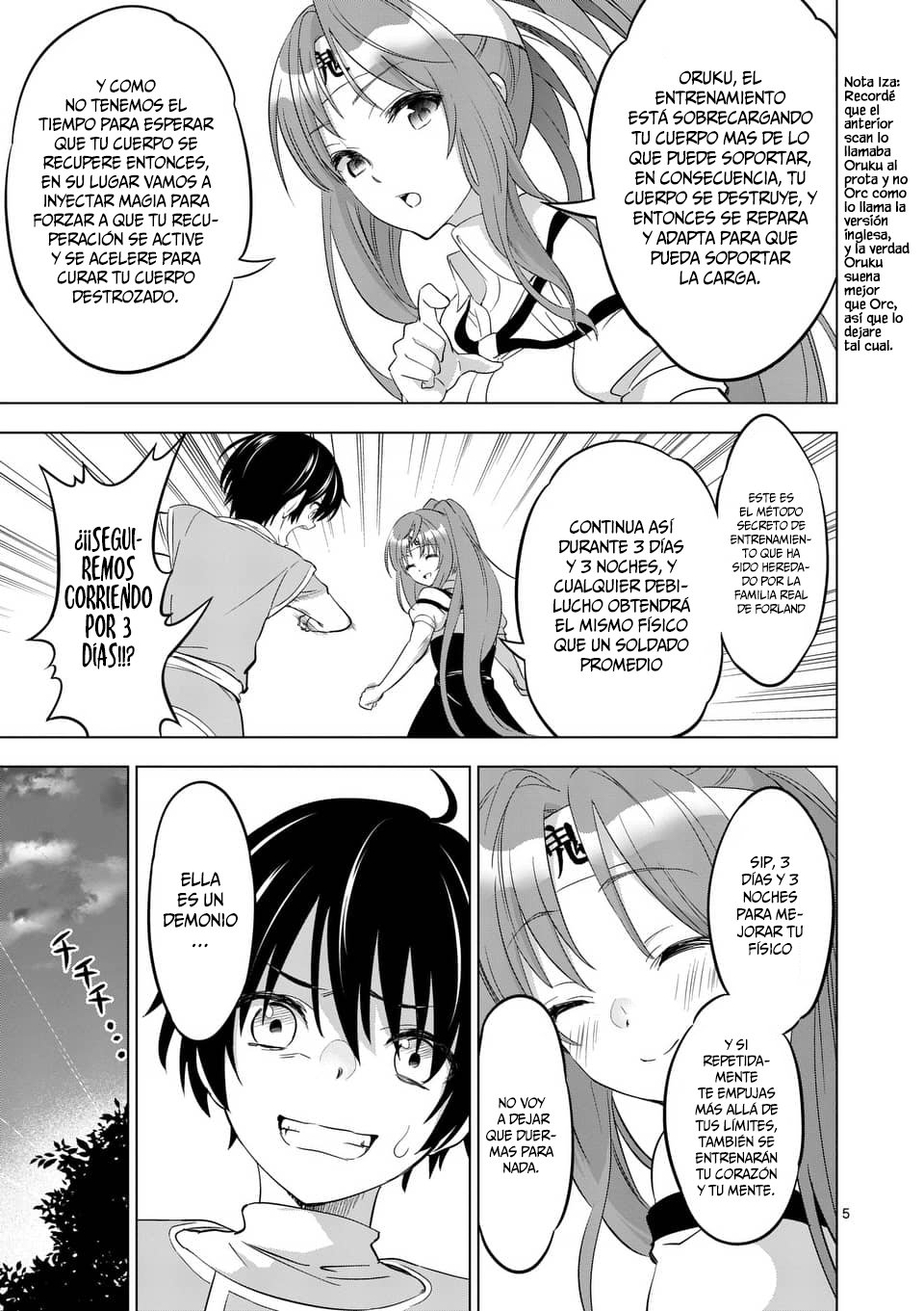 Shijou Saikyou Orc-san no Tanoshii Tanetsuke Harem Zukuri Capitulo 2: El entrenamiento de una Mujer caballero es un poco duro. página 7
