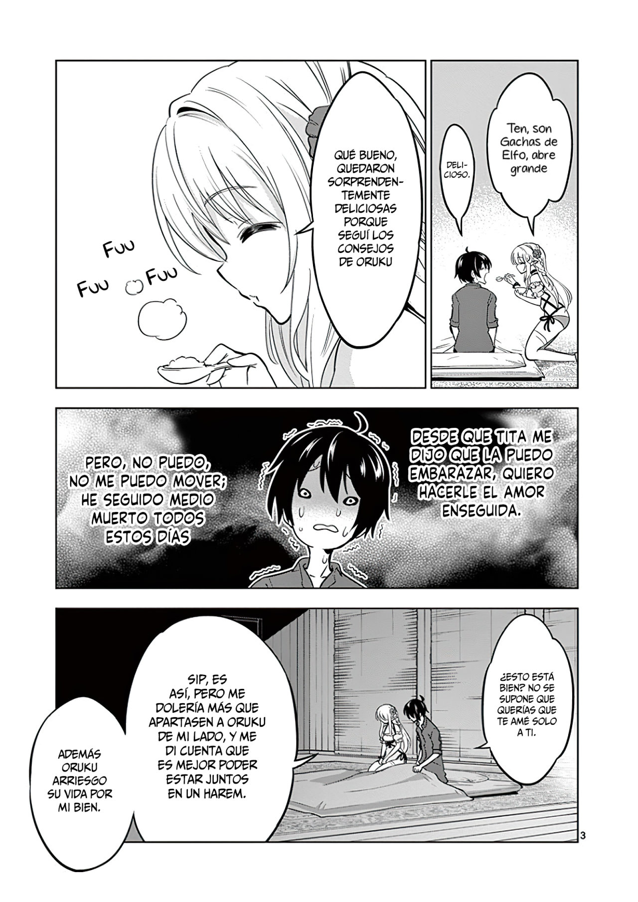 Shijou Saikyou Orc-san no Tanoshii Tanetsuke Harem Zukuri Capitulo 22: El Orco y la Elfa se unen. página 6