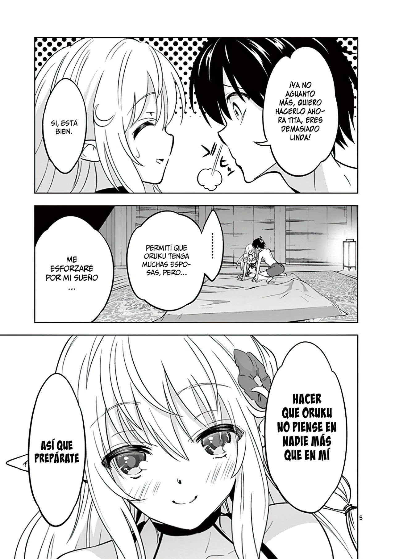 Shijou Saikyou Orc-san no Tanoshii Tanetsuke Harem Zukuri Capitulo 22: El Orco y la Elfa se unen. página 8