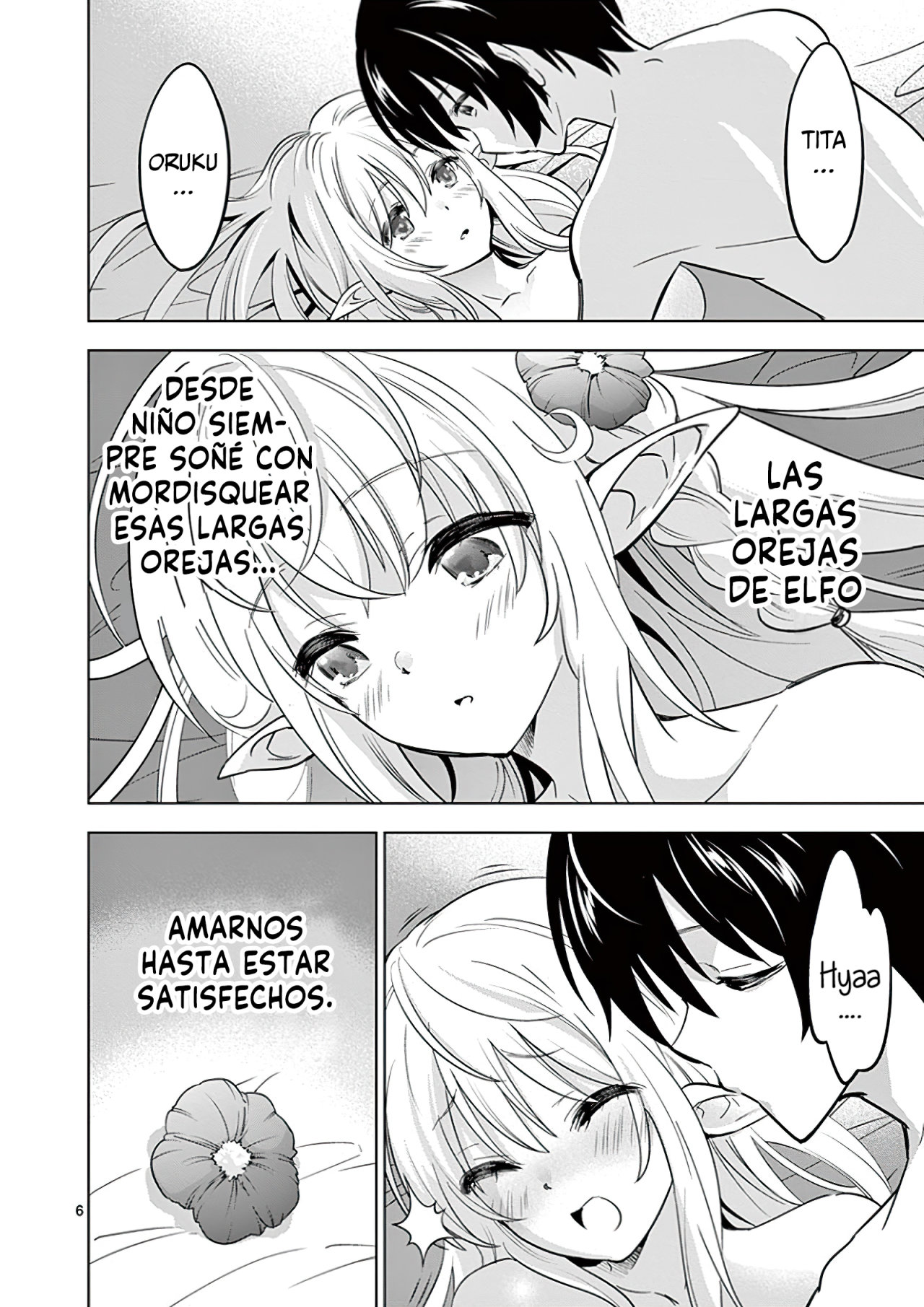 Shijou Saikyou Orc-san no Tanoshii Tanetsuke Harem Zukuri Capitulo 22: El Orco y la Elfa se unen. página 9
