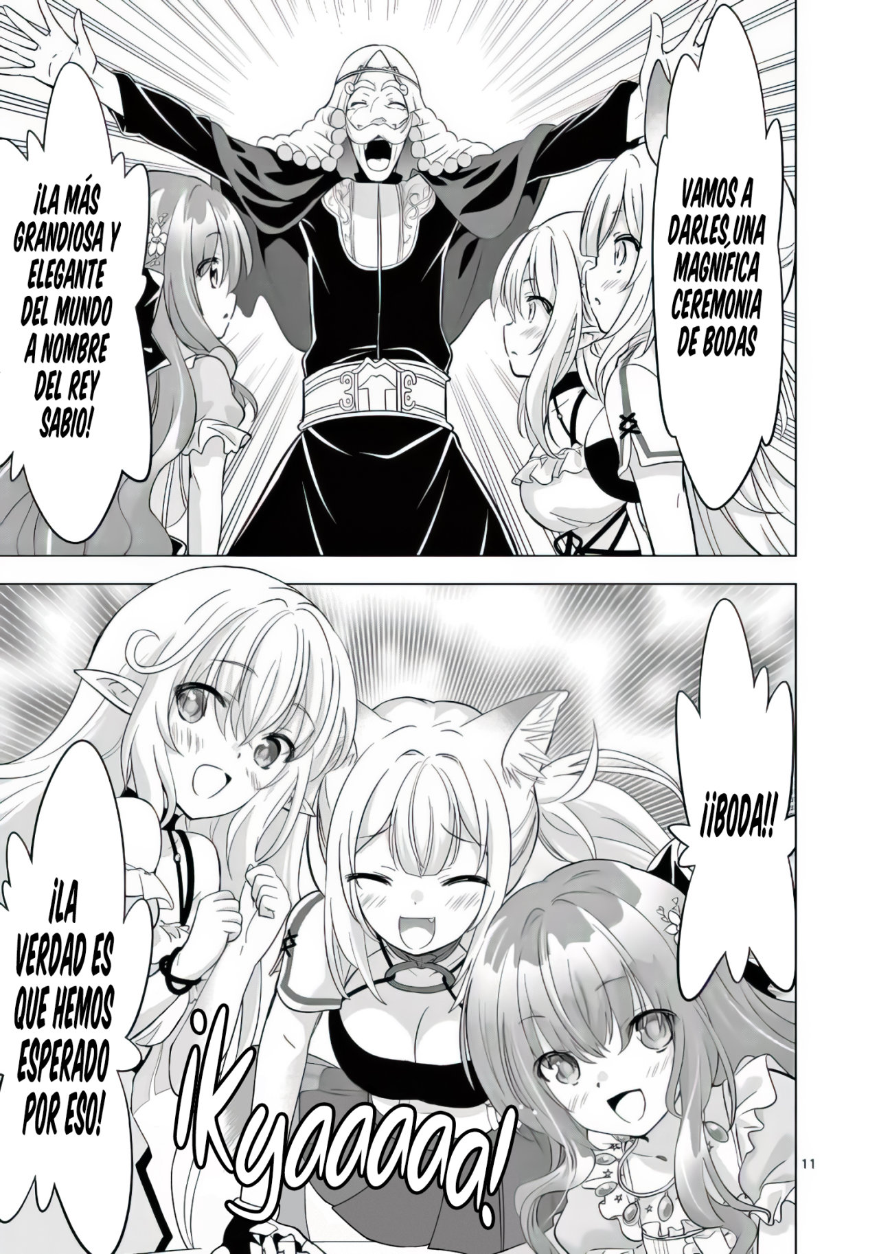 Shijou Saikyou Orc-san no Tanoshii Tanetsuke Harem Zukuri Capitulo 62: El Abuelo Sobreprotector. página 14