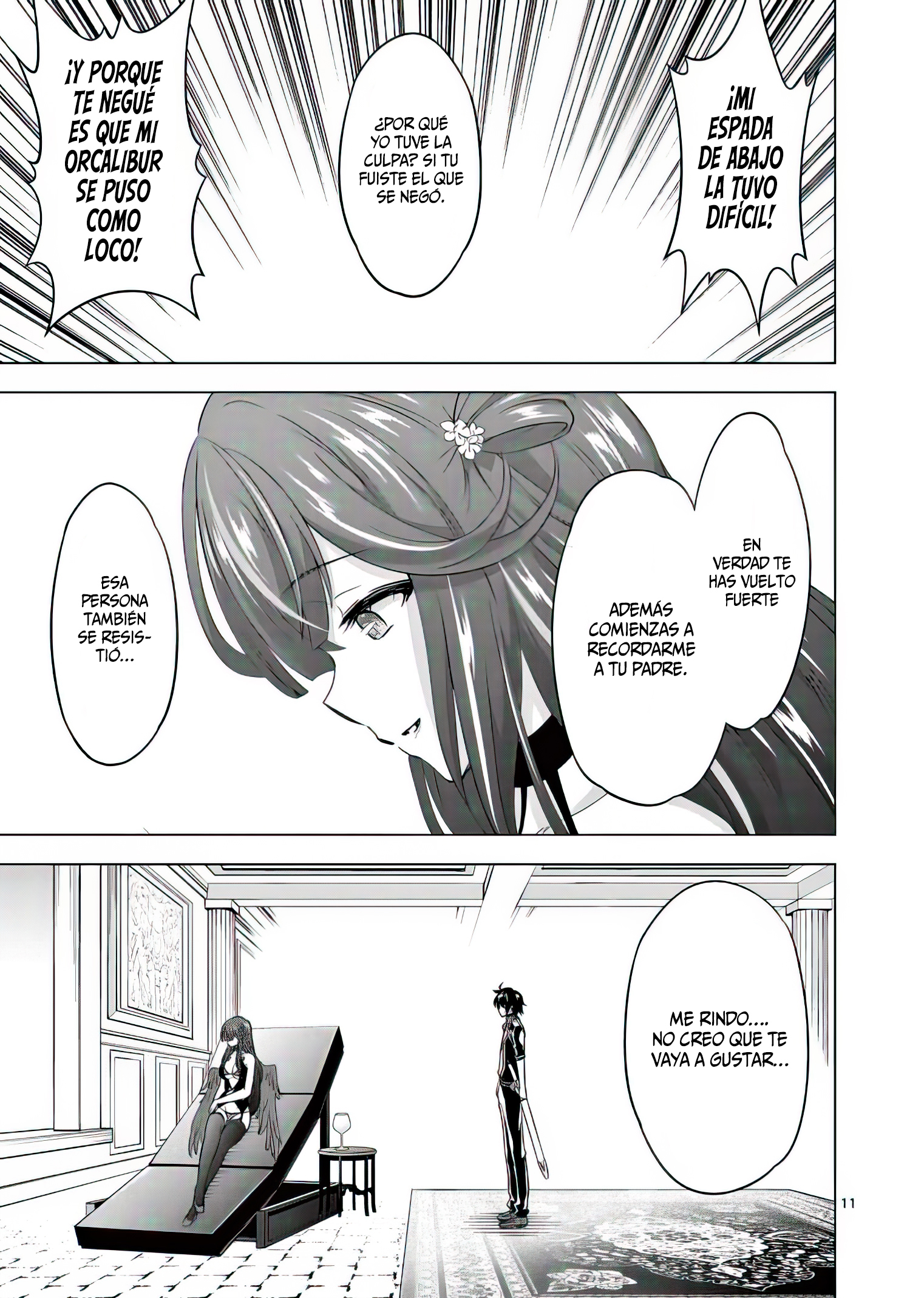 Shijou Saikyou Orc-san no Tanoshii Tanetsuke Harem Zukuri Capitulo 72: La Espada desenvainada, Orcalibur. página 16