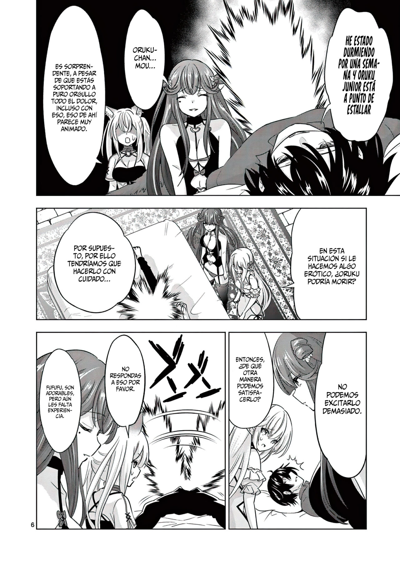 Shijou Saikyou Orc-san no Tanoshii Tanetsuke Harem Zukuri Capitulo 79: El Deseo Insaciable del Orco lleno de Heridas. página 9