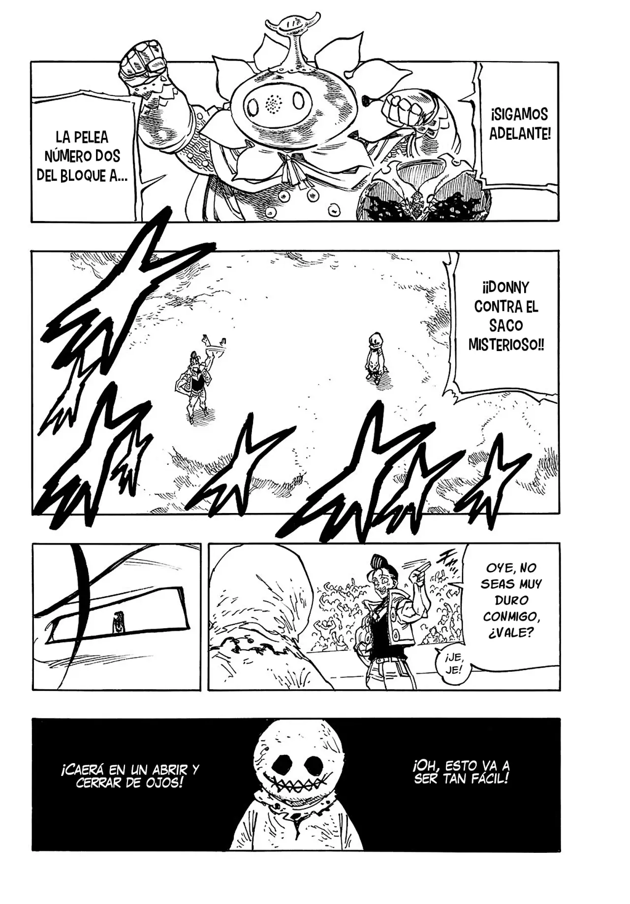 Mokushiroku no Yonkishi Capitulo 169: Donny Vs el saco misterioso página 9