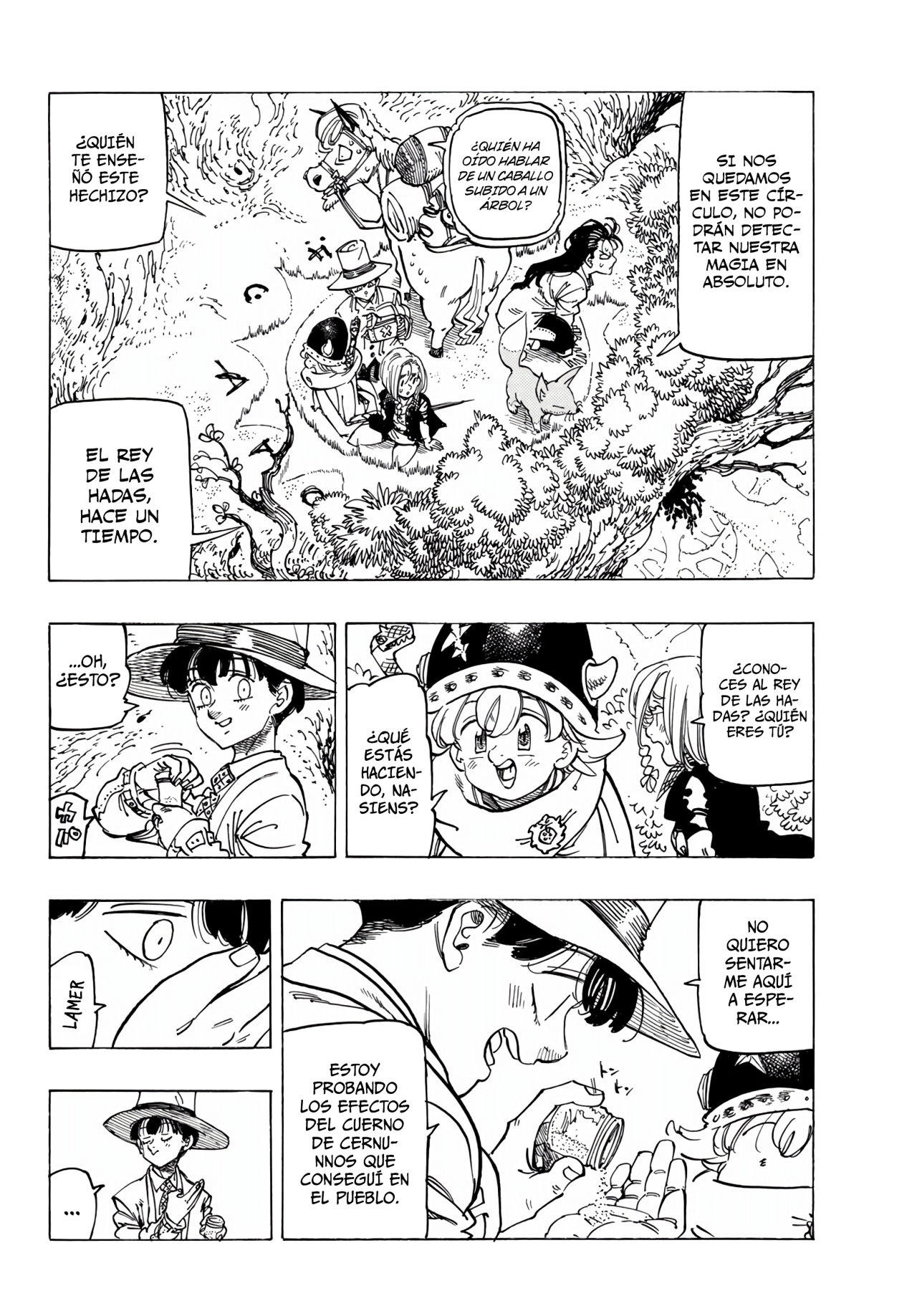 Mokushiroku no Yonkishi Capitulo 42: Los talismanes oscuros página 9