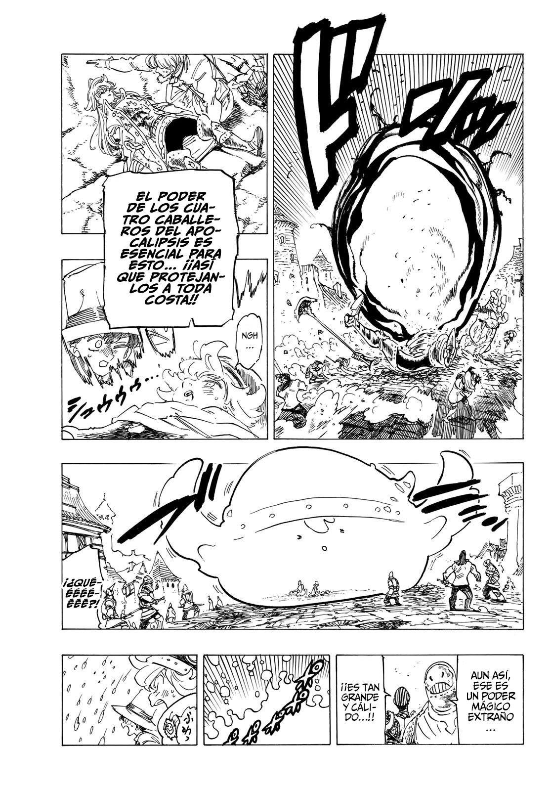 Mokushiroku no Yonkishi Capitulo 75: El reino de los caballeros sagrados vs. Melagaland página 4