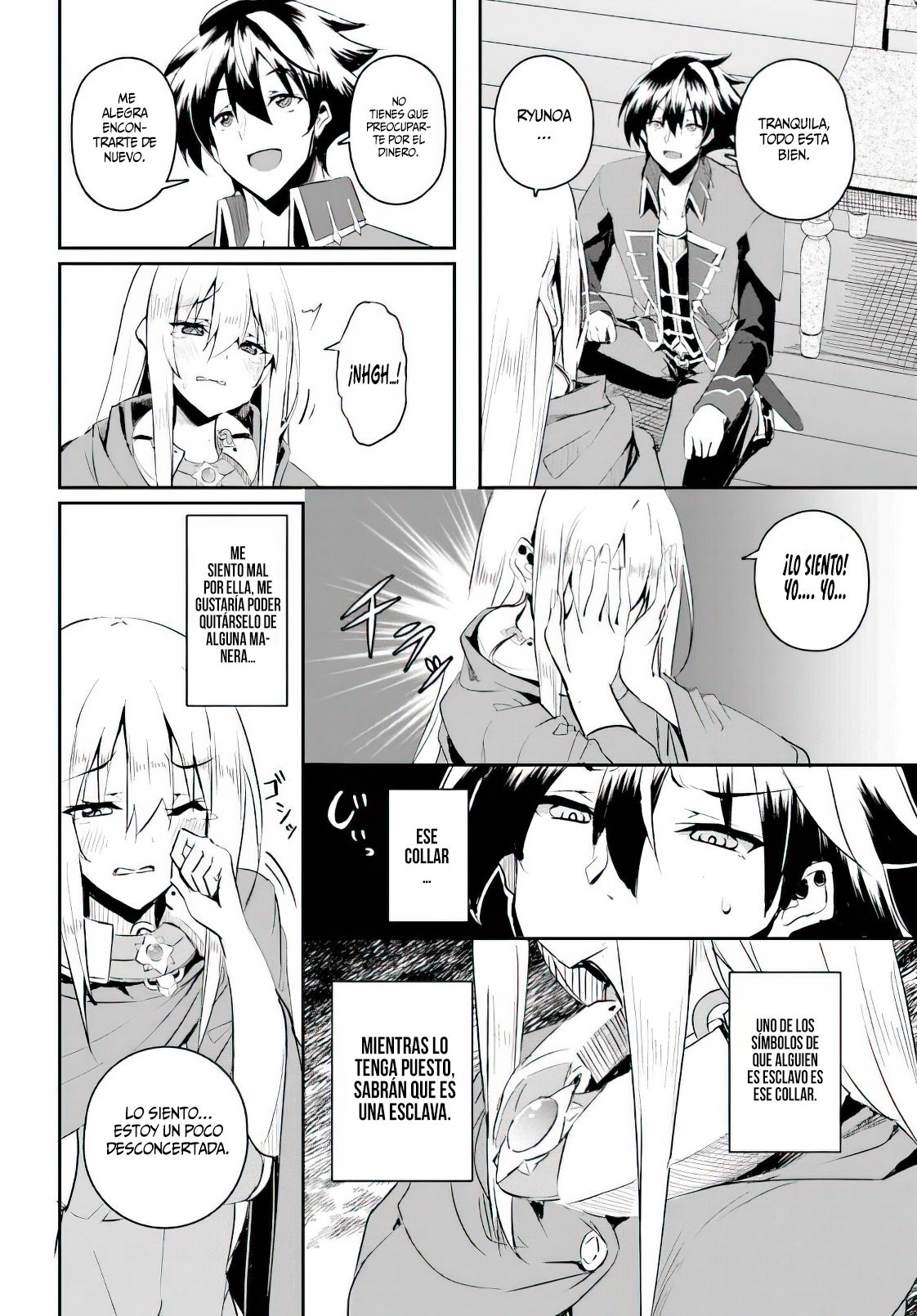 Entrenábamos juntos, pero ella termino convirtiéndose en una esclava sexual, así que yo, un aventurero de rango S, decidí comprarla y protegerla, porque era mi amiga de la infancia. Capitulo 1: Capitulo 1. página 15