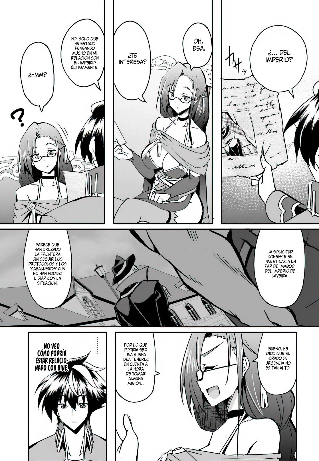 Entrenábamos juntos, pero ella termino convirtiéndose en una esclava sexual, así que yo, un aventurero de rango S, decidí comprarla y protegerla, porque era mi amiga de la infancia. Capitulo 3: Solicitud de Misión. página 12