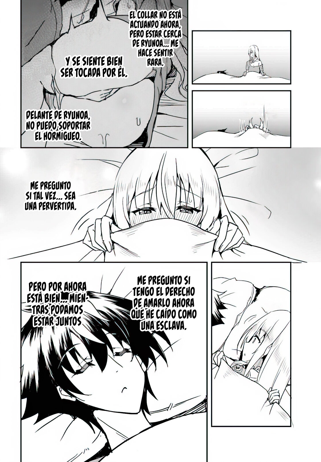 Entrenábamos juntos, pero ella termino convirtiéndose en una esclava sexual, así que yo, un aventurero de rango S, decidí comprarla y protegerla, porque era mi amiga de la infancia. Capitulo 6: Los Acechadores. página 19