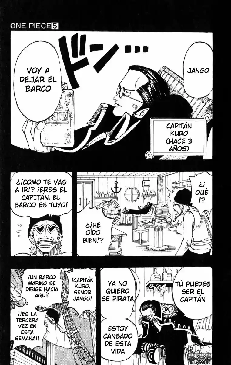 One Piece Capitulo 37: "El Pirata, Kuro el Pensador" página 11