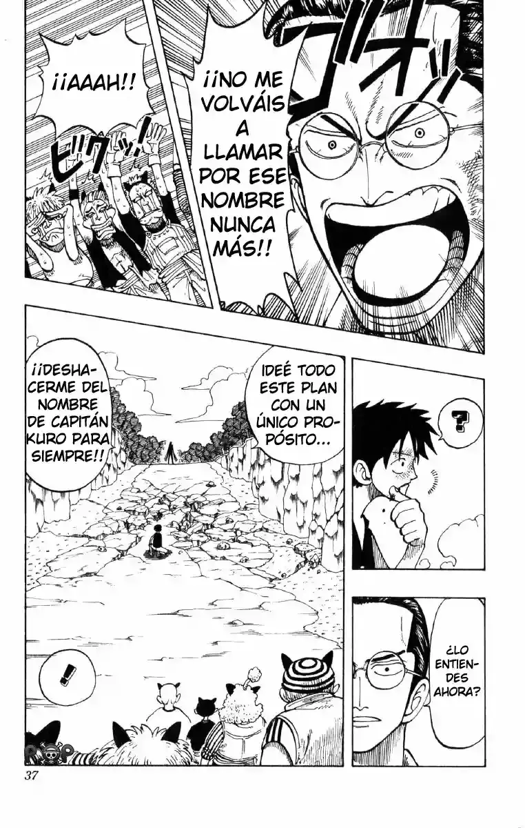One Piece Capitulo 37: "El Pirata, Kuro el Pensador" página 9