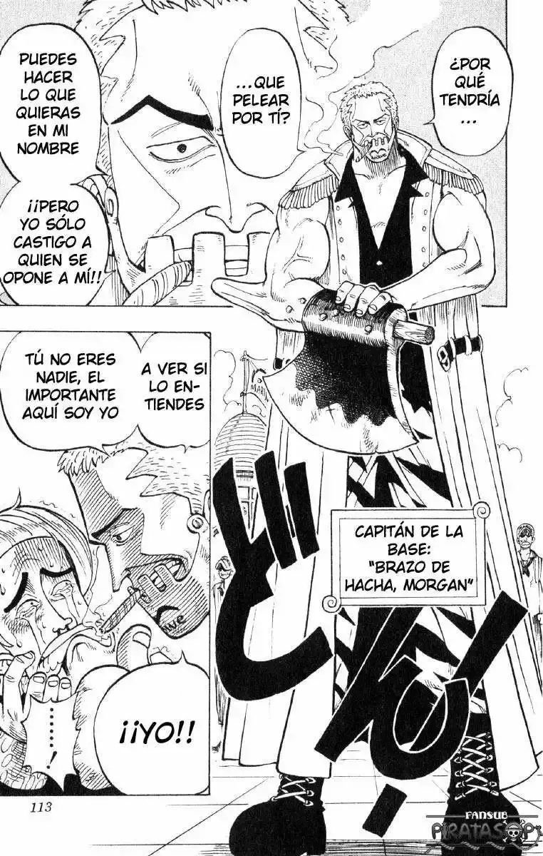 One Piece Capitulo 4: "Capitán de la Marina Mano de Hacha Morgan" página 9