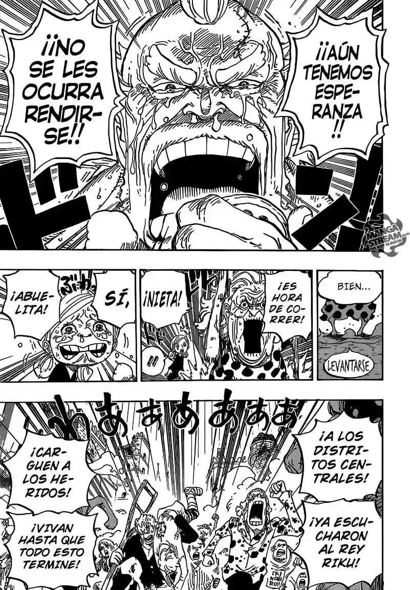 One Piece Capitulo 785: Aun cuando mis piernas esten rotas página 16