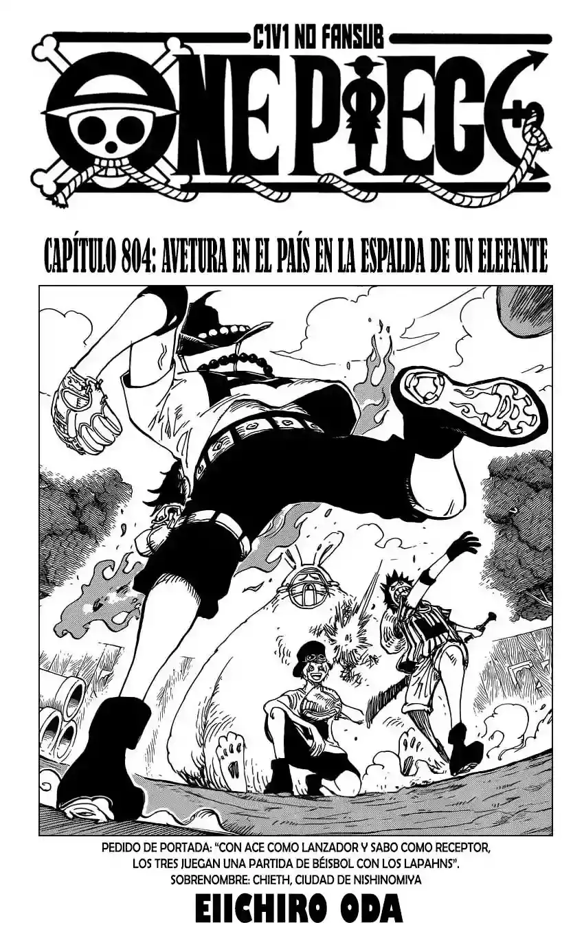 One Piece Capitulo 804: Una aventura en la espalda del elefante página 2
