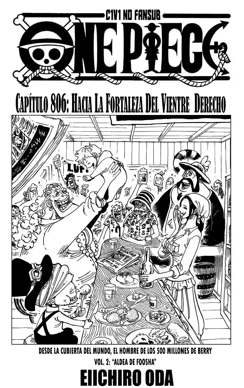 One Piece Capitulo 806: En el fuerte de Right Belly página 2