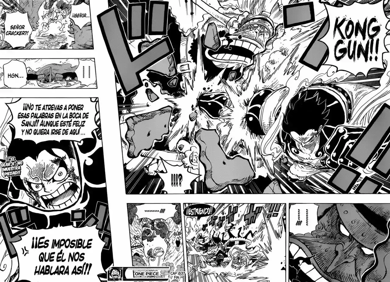 One Piece Capitulo 837: Luffy vs Comandante Cracker página 16
