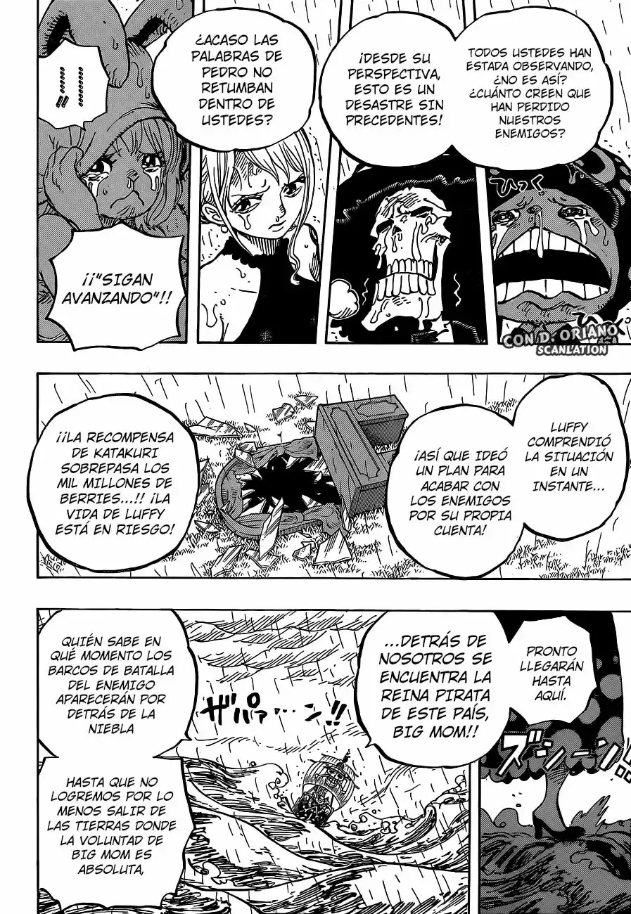 One Piece Capitulo 879: UNO DE LOS TRES COMANDANTES DE DULCES DE BIG MOM: KATAKURI página 6