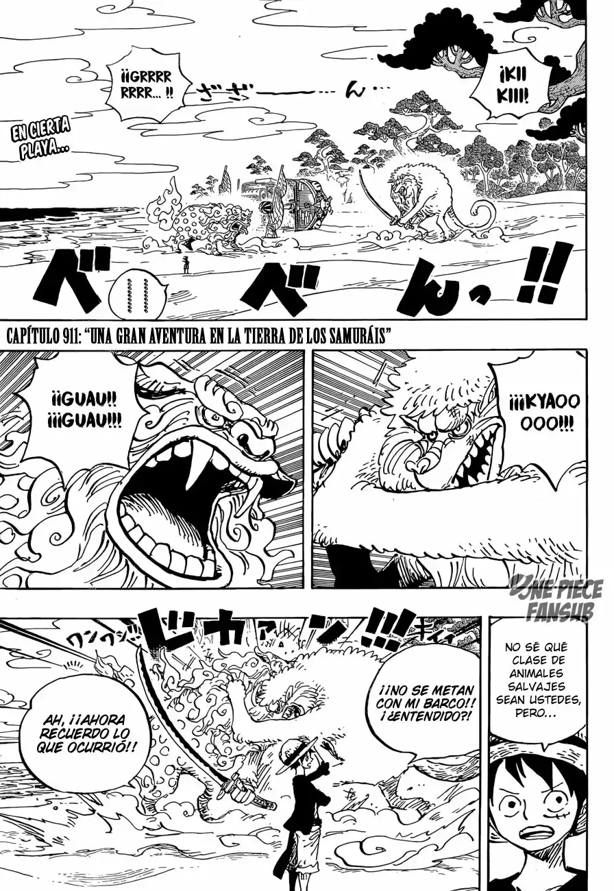 One Piece Capitulo 911: Una Gran Aventura en la Tierra de los Samurai página 3
