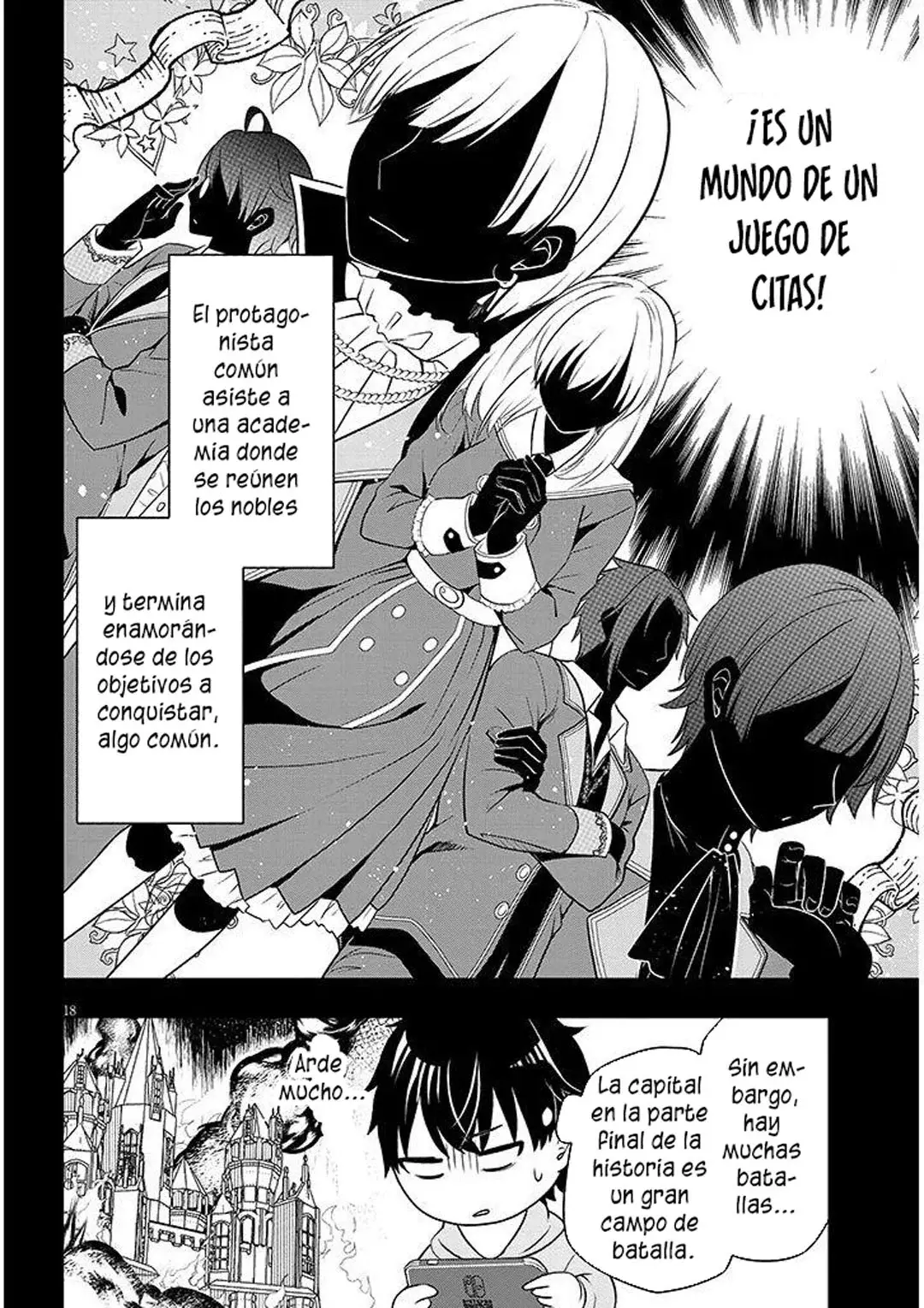 Ragna, el heredero de un noble de la frontera, es un reencarnado de Japón y este mundo es el mundo de un juego de citas que él conocía Capitulo 1 página 21