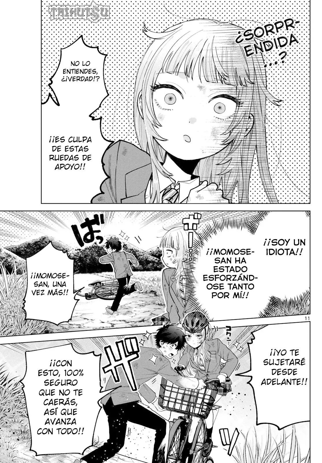 Momose Akira no Hatsukoi Hatan-chuu Capitulo 12: El entrenamiento de bicicleta de caer y levantarse. página 12