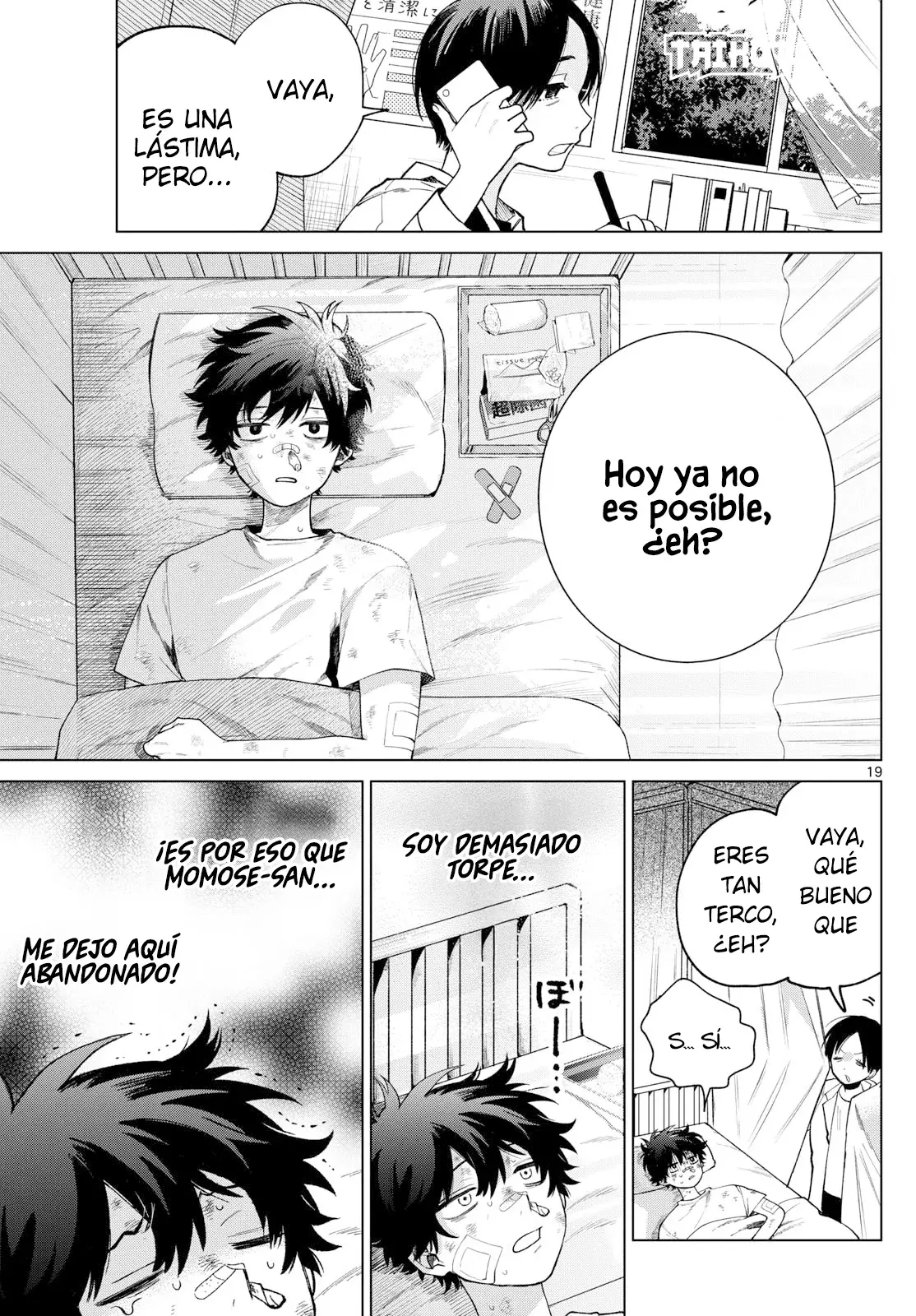 Momose Akira no Hatsukoi Hatan-chuu Capitulo 9: Conversaciones... Pensamientos, saltando en el aire. página 19