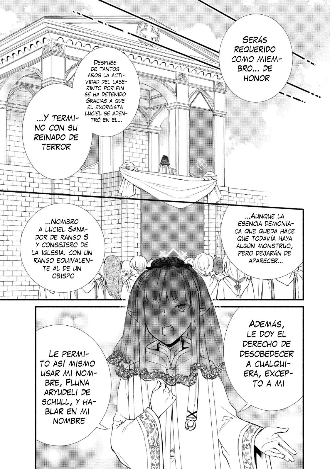 The Great Cleric Capitulo 34: Luciel se entera que no eran ilusiones: Sanador de rango S / Declaración del exorcista Luciel página 22