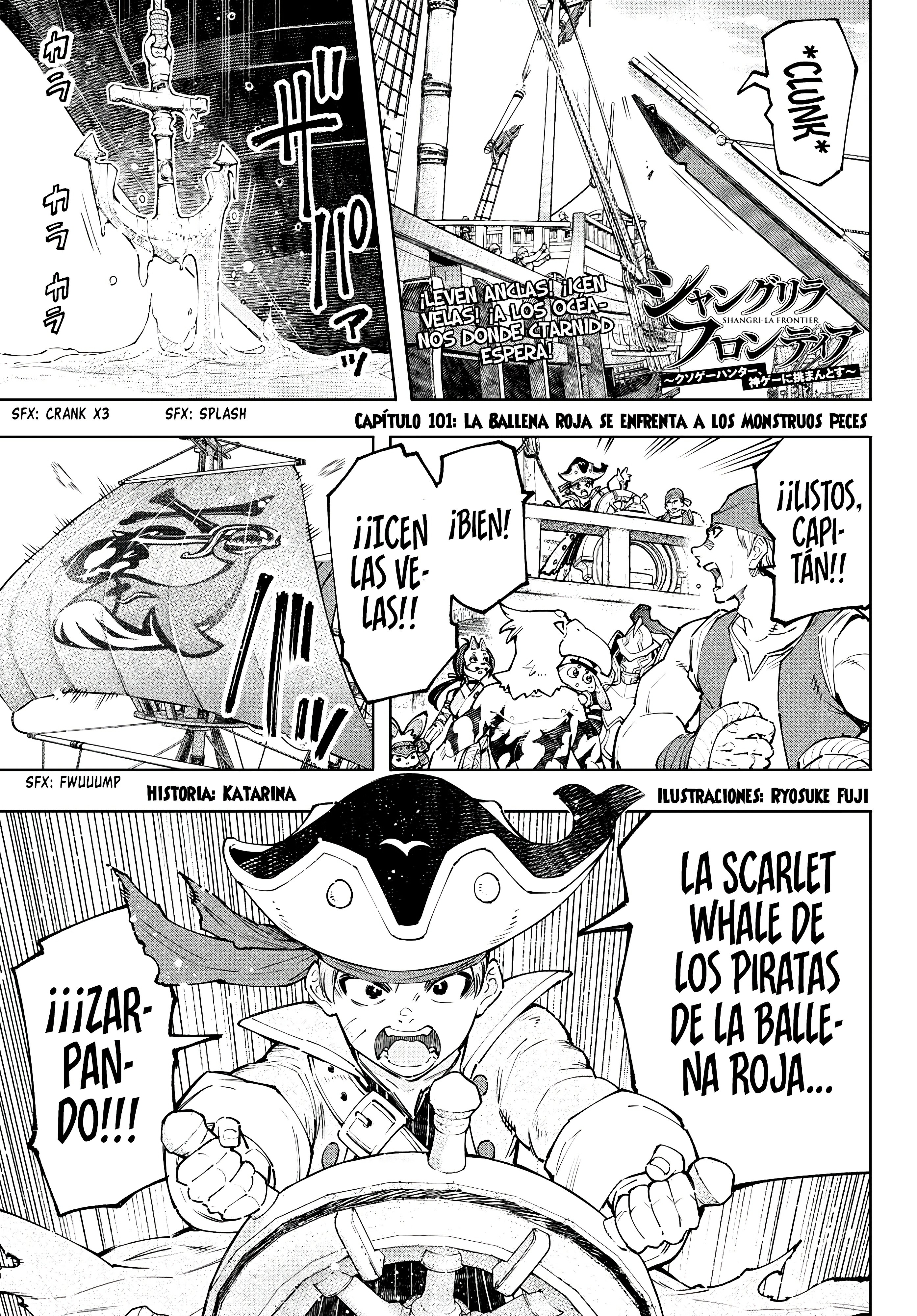 Shangri-La Frontier: Shitty Games Hunter Challenges Godly Game Capitulo 101: La Ballena Roja Se Enfrenta a Los Monstruos Peces página 4