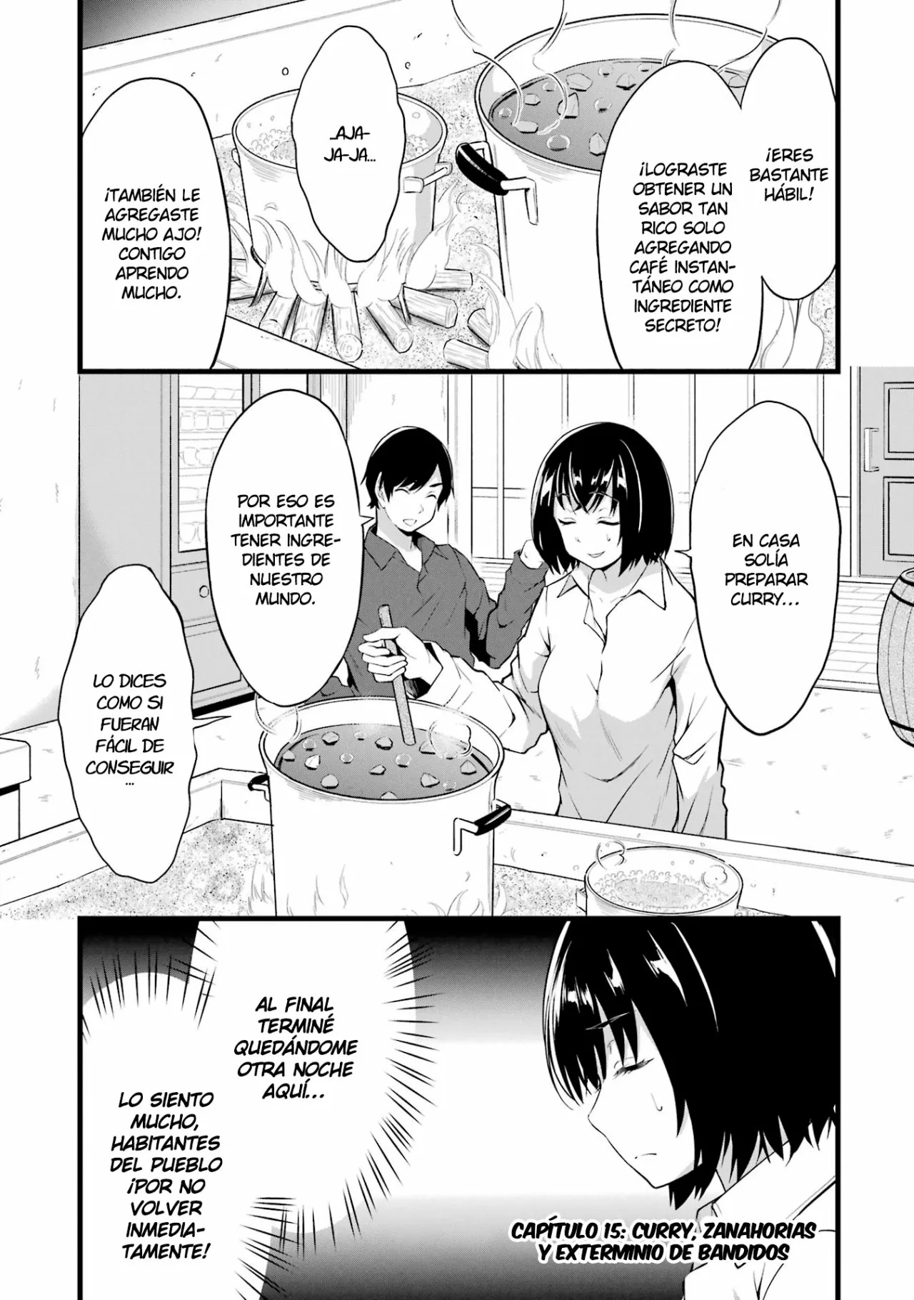 Yuru Fuwa Noka No Moji Bake Skill Capitulo 15: Curry, zanahorias y exterminio de bandidos página 3