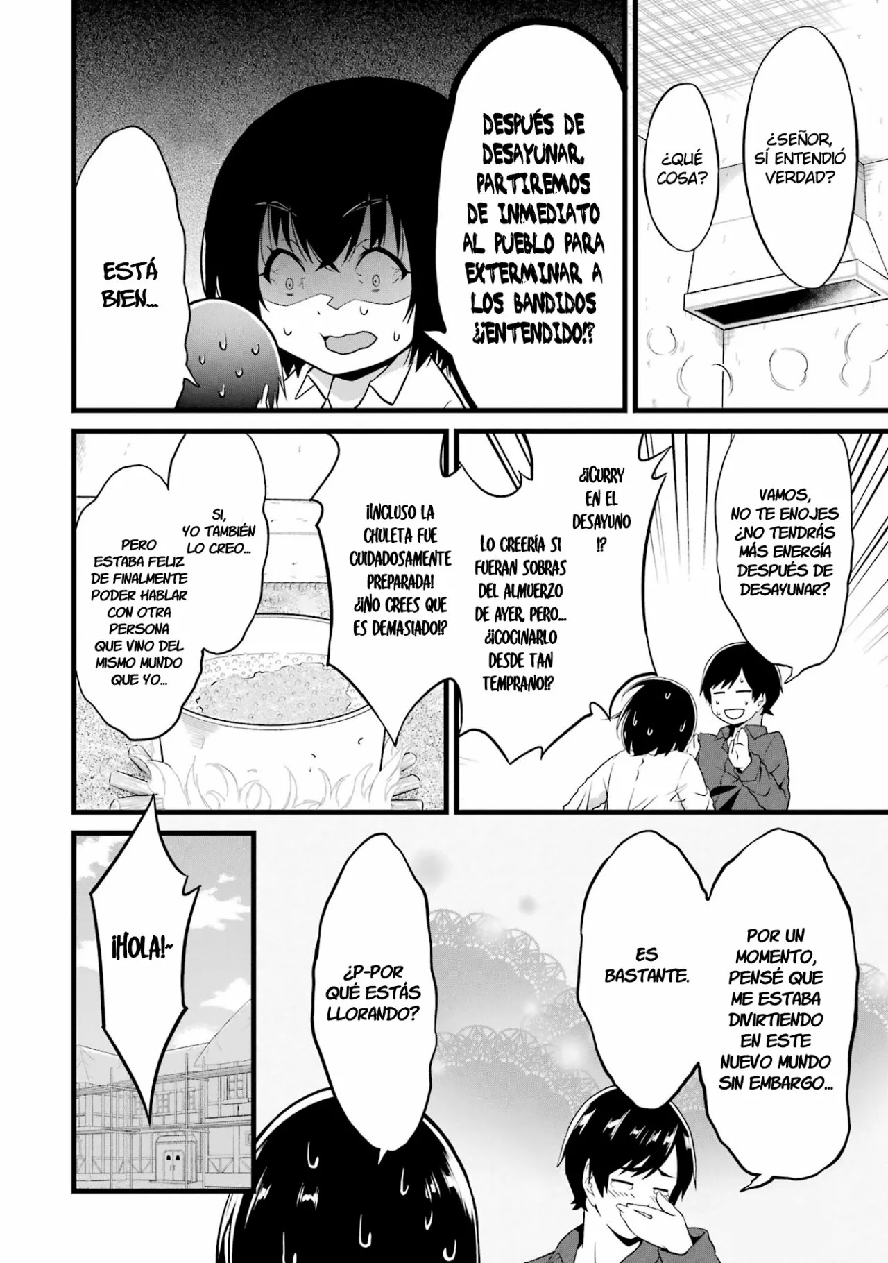 Yuru Fuwa Noka No Moji Bake Skill Capitulo 15: Curry, zanahorias y exterminio de bandidos página 4