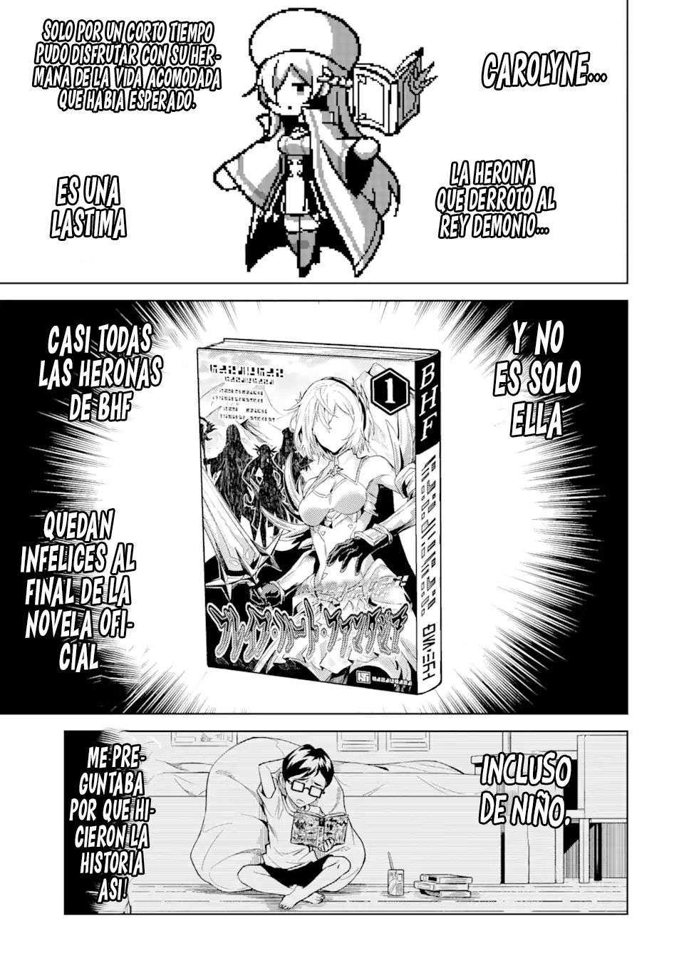 Reencarne como un jefe de nivel intermedio que muere al principio del juego. Capitulo 5.1 página 10