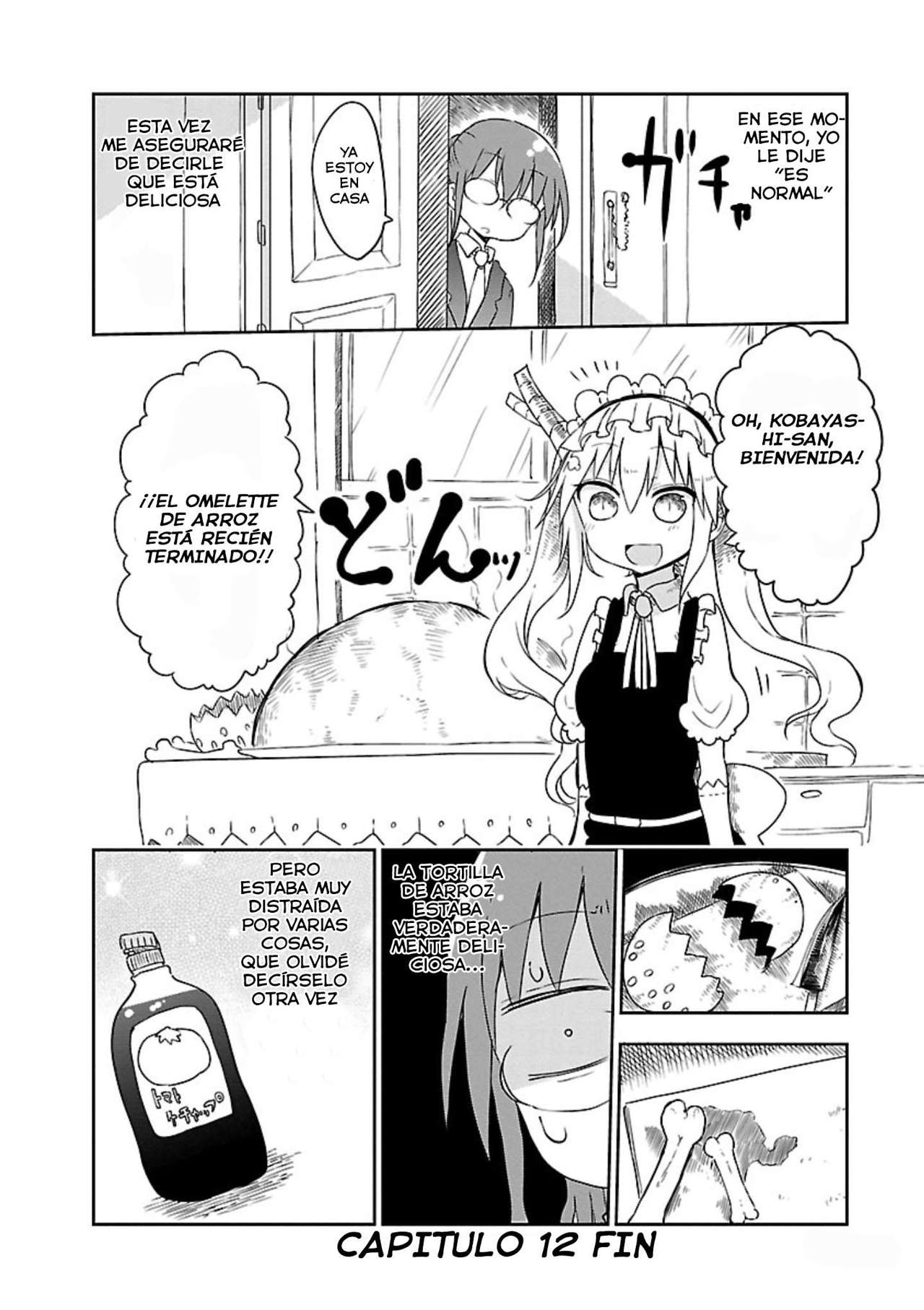 Kobayashi-san Chi no Maid Dragon Capitulo 12: Tooru y el Omelette de Arroz página 13