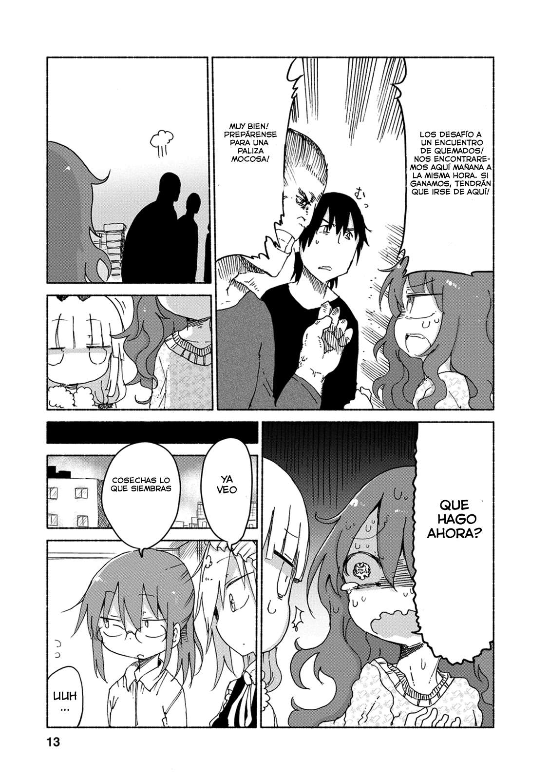Kobayashi-san Chi no Maid Dragon Capitulo 21: Tooru y los Quemados página 13