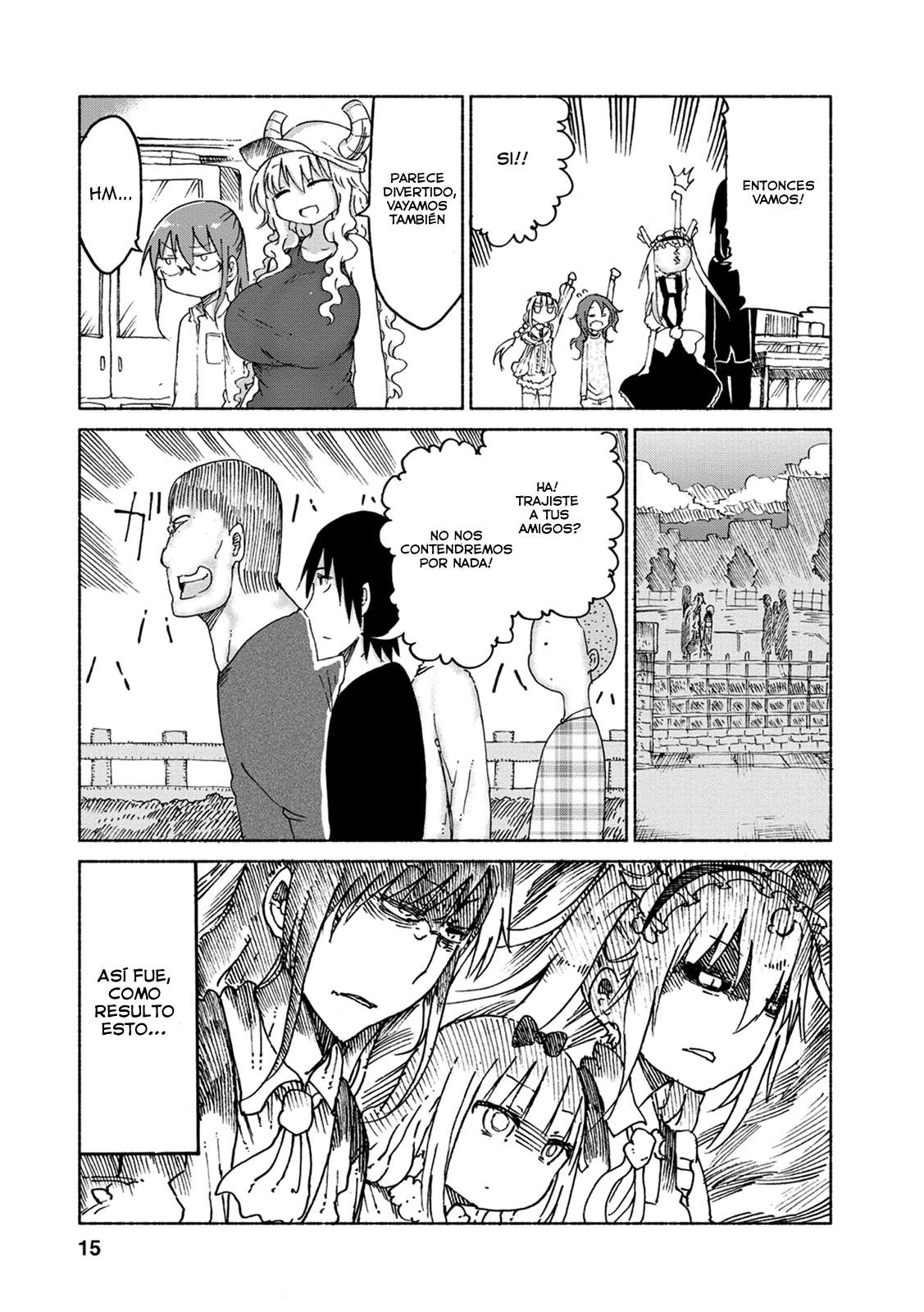 Kobayashi-san Chi no Maid Dragon Capitulo 21: Tooru y los Quemados página 15