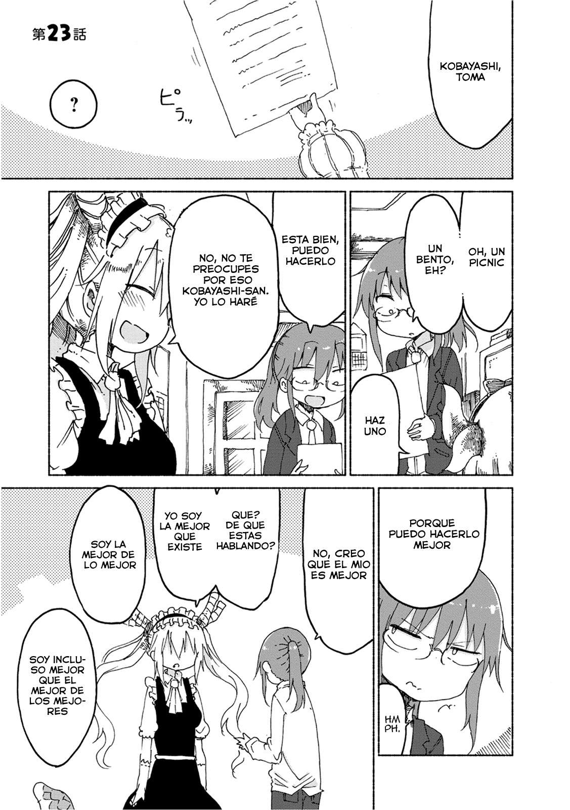 Kobayashi-san Chi no Maid Dragon Capitulo 23: Tooru y la Lucha de Bentos página 3