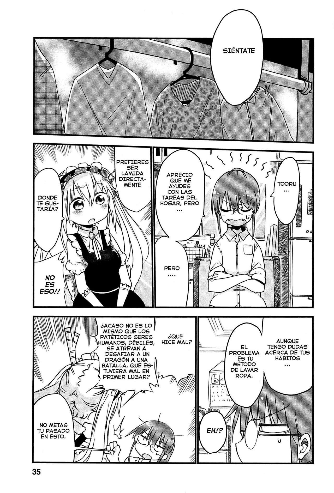 Kobayashi-san Chi no Maid Dragon Capitulo 3: Tooru y la Ropa Sucia página 4