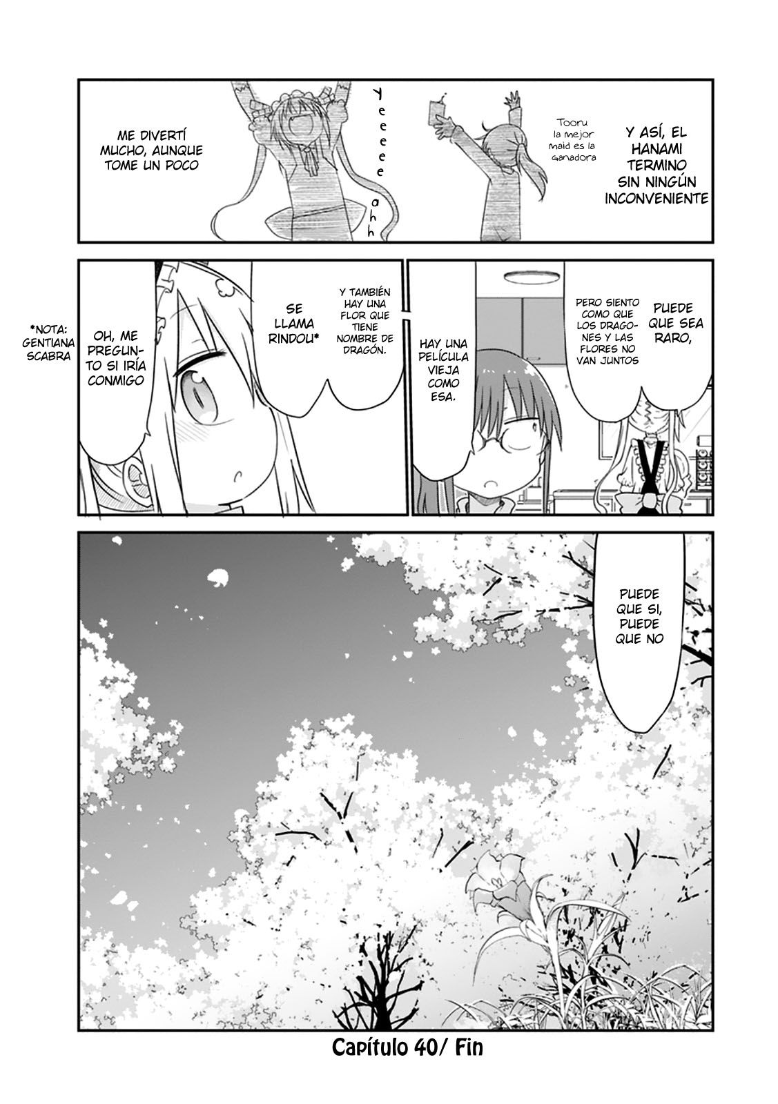 Kobayashi-san Chi no Maid Dragon Capitulo 40: Tooru y el Hanami página 16